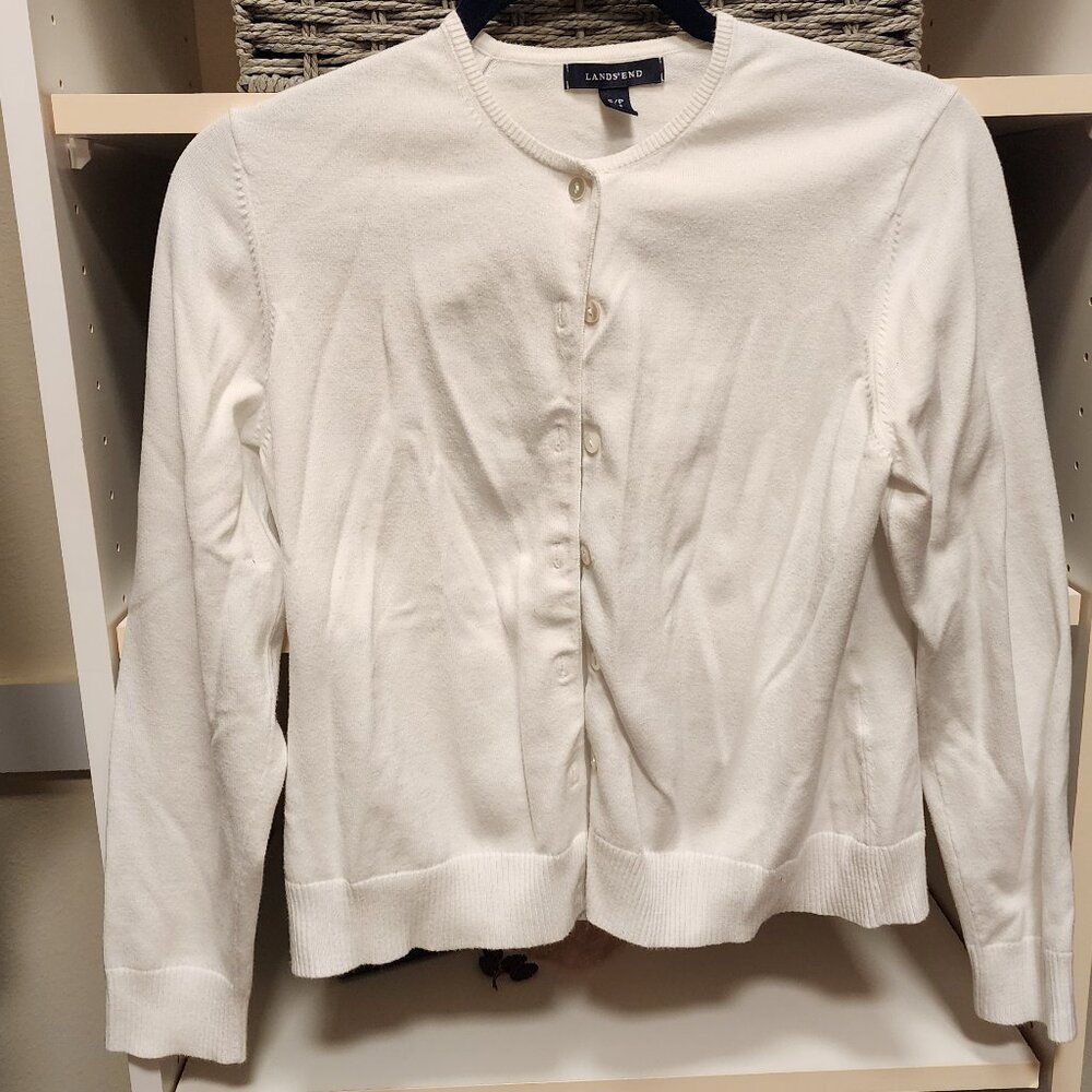 Lands' End - Women's small, white cardigan